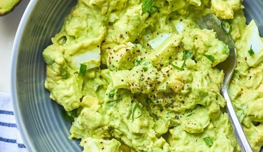 Creamy spread with egg and smooth avocado.