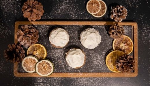 Dog candy in the shape of balls with white frosting