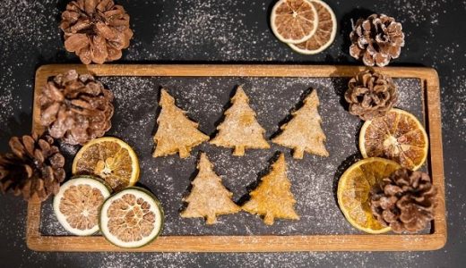 Dog Christmas cookies in the shape of a tree