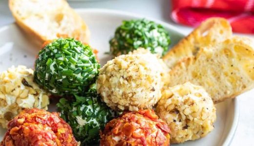 Cheese balls and crackers.