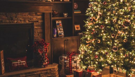 Christmas movies by the Christmas tree.