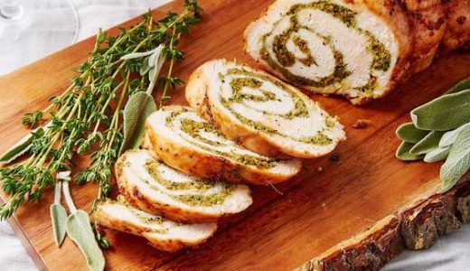 Juicy roll made of meat and herb filling.