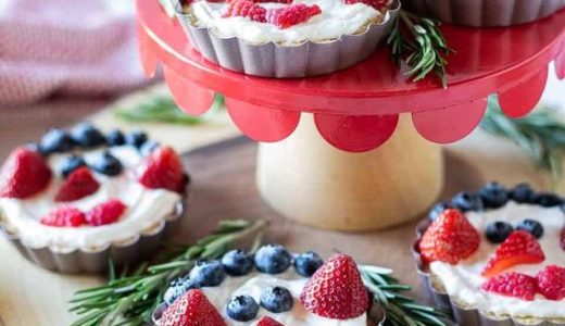 Sweet cupcakes with fruit decorated as a snowman.