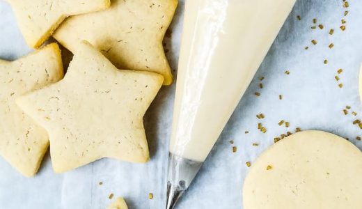 Sugar coating for Christmas gingerbread in the shape of stars and wheels.