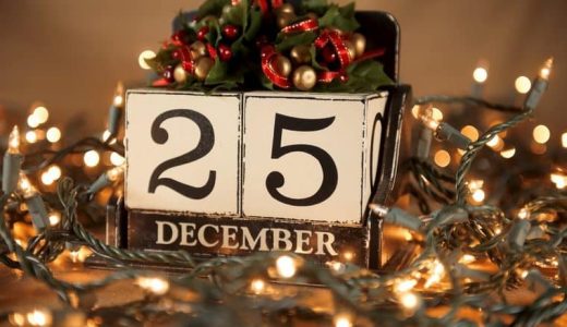 Decorated number 25 on a cube calendar