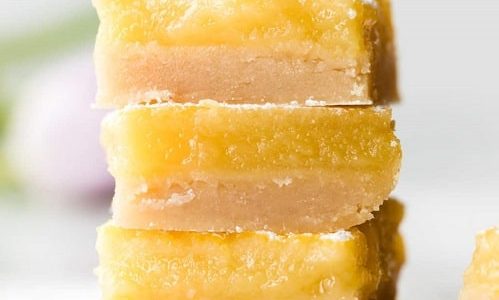 Lemon bars stacked on top of each other