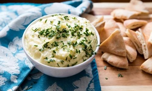 Potato spread on sandwiches in a bowl