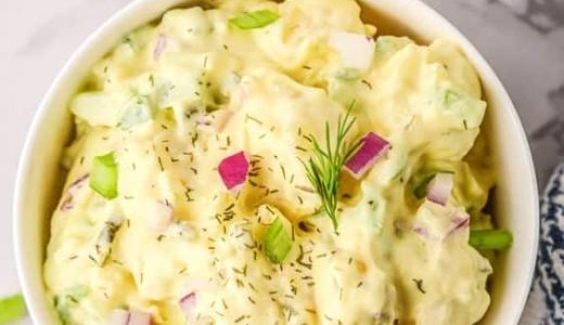Delicious potato spread without mayonnaise.