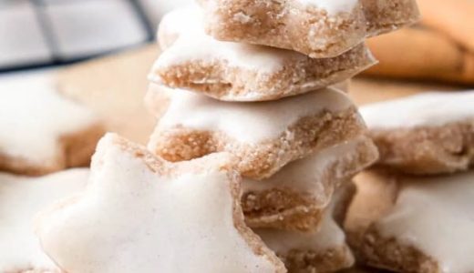 Christmas cookies made of ground almonds and cinnamon in the shape of stars.