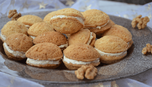 Stuffed Christmas nuts on a plate