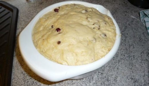 Bowl with dough for Christmas.
