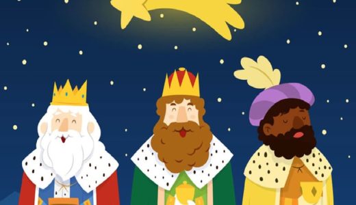 Drawing three kings with gifts
