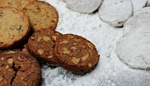 Cocoa wheels with nuts.