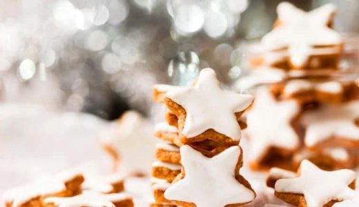 Christmas gingerbread decorated with icing.